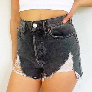 PacSun black ultra high rise distressed vintage